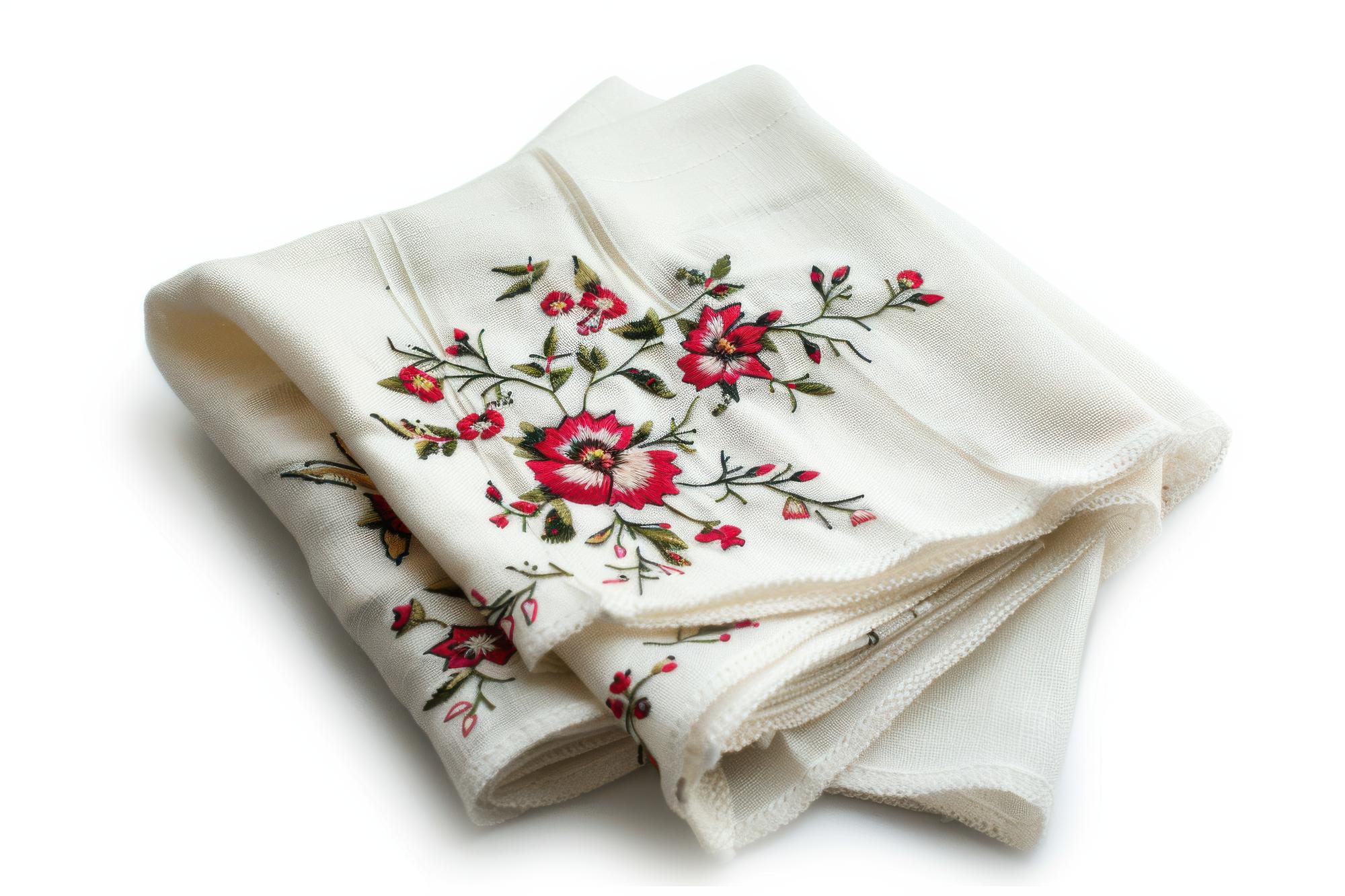 Haftowany monogram na serwetce